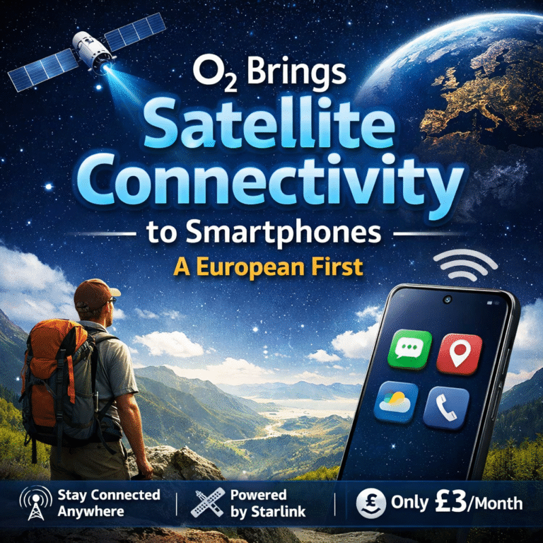 O2 Satellite Connectivity to Smartphones — A European First