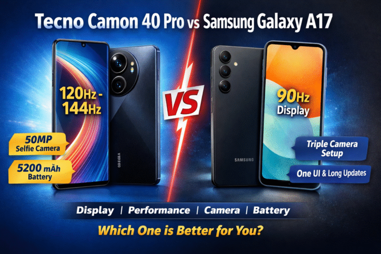 Tecno Camon 40 Pro vs Samsung Galaxy A17